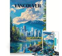 Vancouver Cityscape Adult Jigsaw Puzzles1000 Pieces Brain Game Gift High Precision Die Cut Relaxing Indoor Group Activity (38x26cm)