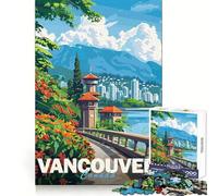 Vancouver Cityscape Poster Adult Jigsaw Puzzles 1000 Pieces Cognitive Workout Unwind Easily No Rough Edges Holiday Present (50x75cm)
