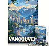 Vancouver Cityscape Poster Adult Jigsaw Puzzles 1000 Pieces Enhance Recall Light Enjoyment Precision Cut Unique Gift (38x52cm)