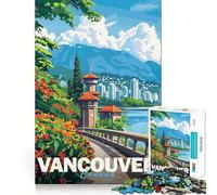 Vancouver Cityscape Poster Jigsaw Puzzles 1000 Cognitive Skill Toy Smooth Burr Free Surface Relaxing Indoor Group Activity (50x75cm)