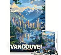 Vancouver Cityscape Poster Jigsaw Puzzles for Teenagers 1000 Piece Logic Ability Slow Leisure Crisp Edges Festive Present (38x26cm)