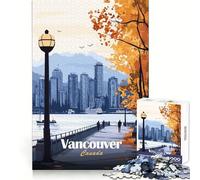 Vancouver Cityscape Poster Puzzles for Adults 1000 Puzzles Analytical Skill Leisure Escape Tight Join Seasonal Gift (50x75cm)