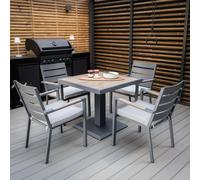 Vancouver Garden Dining Set - 4 Seater - Square - 90cm - Dove Grey