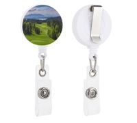 Vancouver Golf Course Badge Reel, Rotatable & Retractable Name Badge Holder Reel with Metal Clip, Nylon Cord ID Holder for Teacher, Nurse, Office Worker