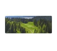 Vancouver Golf Course Desk Mat 30x80cm, Non-Slip Rubber Base with Stitched Edges, Waterproof Desk Pad for Keyboard & Mouse, Large Mouse Pad for Office Gaming