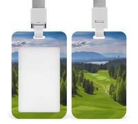 Vancouver Golf Course ID Badge Holder with & Lanyard - Durable ABS Plastic, Vertical ID Card Holders, Waterproof Badge Reel for Nurse, Teacher, Office & Gym