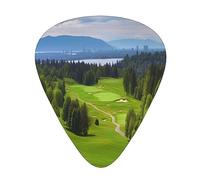 Vancouver Golf Course Printed Guitar Picks 12 Pcs With Organizer Storage Box,Thin,Medium,Heavy Guitar Picks,For Acoustic Guitar Bass