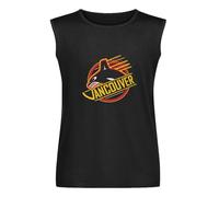 Vancouver Hockey - Retro Canucks Quick-Drying Men Boys Men's Vests Tank Tops O-Neck 100% Cotton Undershirts Unisex Sleeveless Shirt XL Black