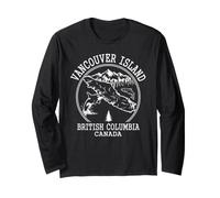 Vancouver Island British Columbia Orca Map Long Sleeve T-Shirt