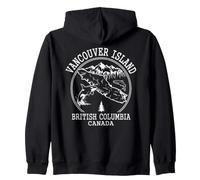 Vancouver Island British Columbia Orca Map Zip Hoodie