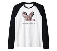 Vancouver Island British Columbia Red Tail Hawk Native Raglan Baseball Tee