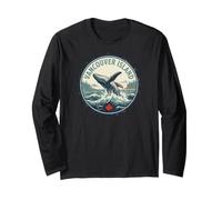 Vancouver Island Canada BC Humpback Whale Vintage Badge Long Sleeve T-Shirt