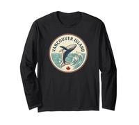 Vancouver Island Canada BC Humpback Whale Vintage Badge Long Sleeve T-Shirt