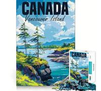 Vancouver Island Canada Jigsaw 1000 Pieces Memory Skill Fun Smooth Edge Perfect Interlock Fun-filled Way to Fill Empty Hours (38x52cm)