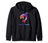 Vancouver Island Fisherman Orca Whale Zip Hoodie
