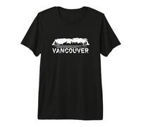 Vancouver Skyline and Mountains - BC, Canada Souvenir Premium T-Shirt