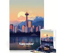 Vancouver Skyline Sunset 1000-piece Puzzle for Teenagers Mind Wellness Relaxed Leisure Sharp Edges Heartfelt Gift (50x75cm)