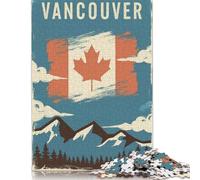 Vancouver Vintage Poster 500 Piece Puzzles for Adults 500 Piece Wooden Puzzles-Puzzle Hands-on Game-Family Decoration 500pcs (52x38cm)