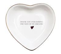 Vancsenia Thank You for Raising the Man of My Dreams Heart Jewelry Tray - Mother of the Groom Gift from Bride, Mother in Law Wedding Gift, Ceramic Ring Dish for Mom, Wedding Day Keepsake