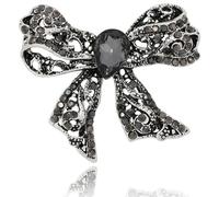 Vancy Utopia Rhinestone Bow Brooch Vintage Crystal Large Bowknot Brooches for Women Brooch Pin Wedding Fashion Jewelry Accessories,Women Gift, Middle, Metal, no gemstone