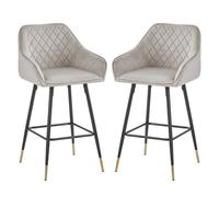vandalia mink velvet bar chairs with metal legs in pair