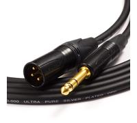 VanDamme Balanced Lead - Neutrik Gold Male XLR to Jack. Microphone/Speaker Cable