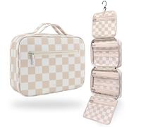 Vandel Waterproof Hanging Toiletry Bag for Travelling, Hanging Makeup Organizer Bag, Cosmetic Travel Bags for Women, Makeup Case Toiletries Organizer Hygiene Bathroom Shower Caddy - Dune, Neutral