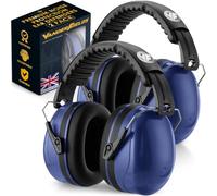 Vanderfields Adult/Teens Ear Defenders, Noise Cancelling, Marine Blue, 2 PK | Vanderfields hearing protection ear muffs, 35 dB (2K Hz) certified noise-cancellation, soft ear cushions, adjustable headband