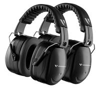 Vanderfields Premium Ear Defenders - Hearing Protection Earmuffs - Broad Spectrum Sound Reduction 35 dB at 2K Hz Noise Cancelling - Headset Noise Cancellation Adults and Teens - Midnight Black 2 PK