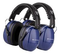 Vanderfields Premium Ear Defenders - Hearing Protection Earmuffs - Broad Spectrum Sound Reduction 36.1dB at 2K Hz Noise Cancelling - Headset Noise Cancellation Adults and Teens - Marine Blue 2 PK