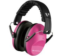 Vanderfields Premium Hearing Protection Ear Defenders - Broad Spectrum Sound Reduction 33 dB at 2K Hz Noise Cancelling - Headset Safety Noise Cancellation - Headphones Kids 3-12 - Pink Rose