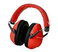 Vanderfields Premium Hearing Protection Ear Defenders - Broad Spectrum Sound Reduction 34.4dB at 2K Hz Noise Cancelling - Headset Safety Noise Cancellation - Headphones Kids 3-12 - Red