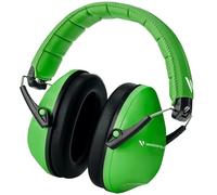 Vanderfields Premium Hearing Protection Ear Defenders - Broad Spectrum Sound Reduction 34 dB at 2K Hz Noise Cancelling - Headset Safety Noise Cancellation - Headphones Kids 3-12 - Green