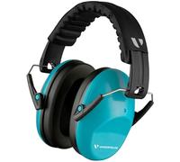 Vanderfields Premium Hearing Protection Ear Muffs - Broad Spectrum Sound Reduction 33.2dB at 2K Hz Noise Cancelling - Headset Safety Noise Cancellation - Headphones Kids 3-12 - Blue Sky