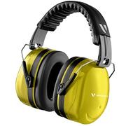 Vanderfields Premium Hearing Protection Ear Muffs - Broad Spectrum Sound Reduction 36.1dB at 2K Hz Noise Cancelling - Headset Safety Noise Cancellation - Headphones Adults and Teens - Yellow