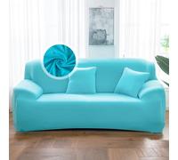VanderHOME 1-Piece High Stretch Sofa Cover Stylish Solid Colour Couch Covers for Dogs Pets Cats Universal Non Slip Sofa Slipcover for Living Room Furniture Protector (3 Seater, Sky blue)