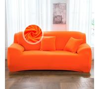 VanderHOME 1-Piece High Stretch Sofa Cover Stylish Solid Colour Couch Covers for Dogs Pets Cats Universal Non Slip Sofa Slipcover for Living Room Furniture Protector (2 Seater, Fluorescent red)