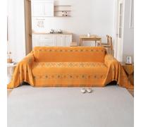 VanderHOME Boho Throw Chenille Blanket Soft Throws for Sofas Washable Blanket for Bed Settees Armchairs, Livingroom 180 * 130cm-Orange