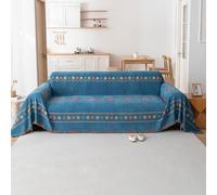 VanderHOME Boho Throw Chenille Blanket Soft Throws for Sofas Washable Blanket for Bed Settees Armchairs, Livingroom 180 * 380cm-Blue