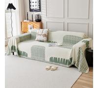 VanderHOME Chenille Blanket Soft Throws for Sofas Washable Blanket for Bed Settees Armchairs, Livingroom 180 * 260cm-Green