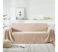VanderHOME Chenille Sofa Throw 1/2/3/4 Seater Fluffy Soft Decorative Throws for the Sofa Skin-friendly Soft Blanket Sofa Protector for Settees Couch Sofa Bed and Armchair 180 * 180cm Khaki