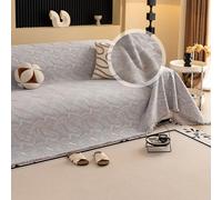 VanderHOME Chenille Sofa Throw 1/2/3/4 Seater Soft Decorative Throws for the Sofa Skin-friendly Sofa Blanket Sofa Protector for Living Room 180 * 300cm-Light grey