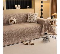 VanderHOME Chenille Sofa Throw 1/2/3/4 Seater Soft Decorative Throws for the Sofa Skin-friendly Sofa Blanket Sofa Protector for Living Room 180 * 380cm-Khaki