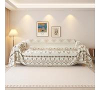 VanderHOME Chenille Sofa Throws 1/2/3/4 Seater Woven Sofa Throw Blanket with Tassels Reversible Versatile Throws for Sofas Soft Throws for Settees Couch Sofa Bed 180 * 150cm-Khaki