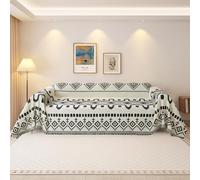 VanderHOME Chenille Sofa Throws 1/2/3/4 Seater Woven Sofa Throw Blanket with Tassels Reversible Versatile Throws for Sofas Soft Throws for Settees Couch Sofa Bed 180 * 420cm-Black