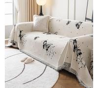 VanderHOME Chenille Sofa Throws Elegant Butterfly Pattern Sofa Blanket with Decorative Tassels Versatile Throws for Sofas Large Throws for Sofa Bed All Season 180 * 150cm-Grey