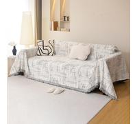 VanderHOME Chenille Sofa Throws Reversible Sofa Throw Blanket with Tassels Breathable Versatile Throws for Sofas Large Throws for Sofa Bed and Livingroom 180 * 260cm-White background