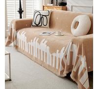 VanderHOME Chenille Throw Blanket Reversible Soft Blanket, Cat Scratch Resistant Sofa Blanket, Decorative Sofa Throw for 2 3 4 Seater Sofa, Settees,Armchair and Bed 180 * 130cm-Khaki