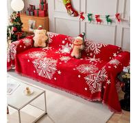VanderHOME Christmas Decorative Pattern Blanket, Reversible Sofa Throw, Super Soft and Warm Holiday Throw Blanket for Couch, Bed and Sofa 180 * 90cm-Snowflake