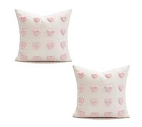 VanderHOME Decorative Pillowcase, Dutch Velvet, Super Soft and Comfortable Cushion Cover, Heart Pattern for Modern Room Bed Sofa Decoration 45 * 45CM-Small Pink Heart-2pcs
